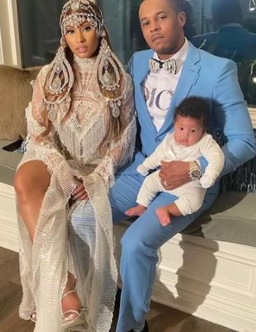 Petty with his wife Minaj and son